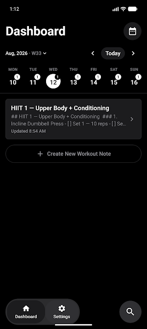 Simpl: Workout Notes & Tracker Screenshot 0