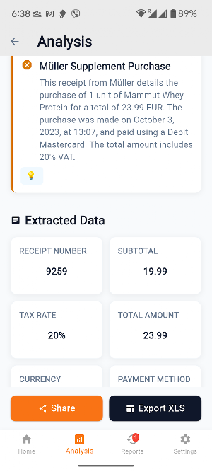 Receipt Scanner Screenshot 2