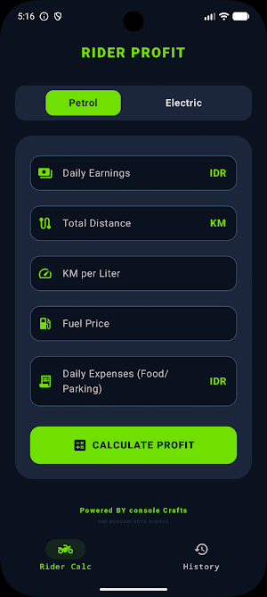 Rider Profit Calculator Screenshot 2