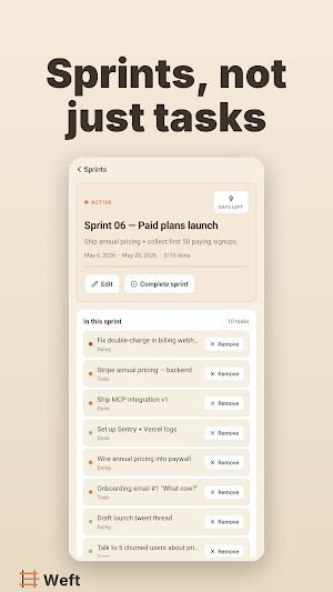 Weft: AI Scrumban Board Screenshot 1