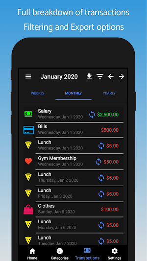 Simple Finance Tracker Screenshot 1