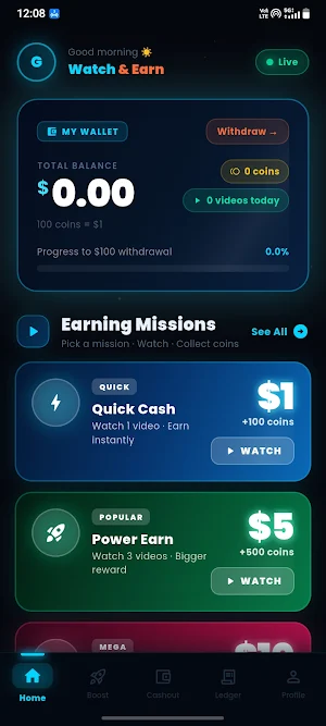 Watch Videos: Earn Money Now Screenshot 1