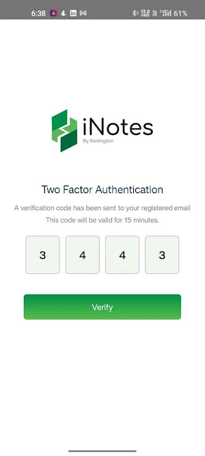 Redington iNotes Screenshot 3