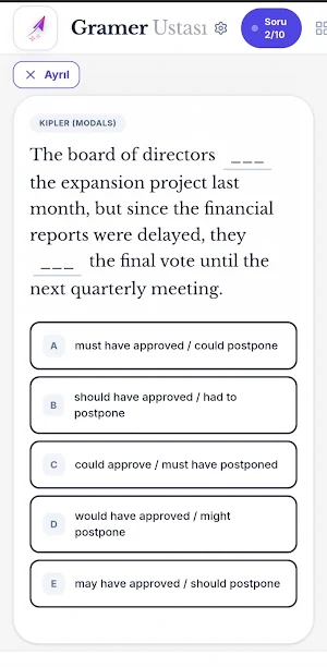 YDS Gramer Ustası - AI Coach Screenshot 3