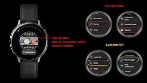 Dark Grey Ink Orange Wear OS Screenshot 1