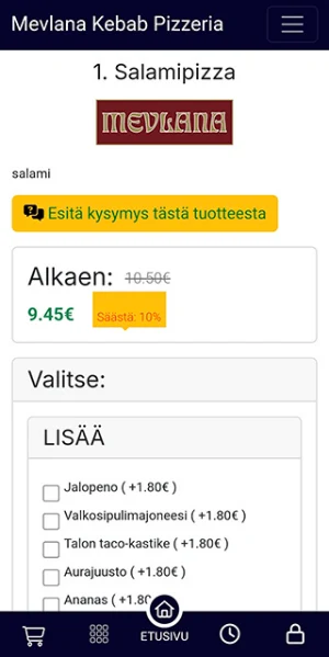 Mevlana Pizzeria Pori Screenshot 2