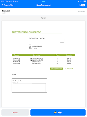 Odontonet SignApp Screenshot 1