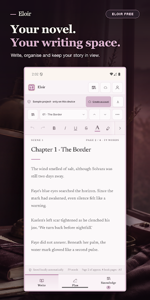 Eloir: Novel Writing Screenshot 0