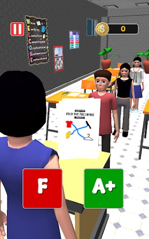 Paper Pass Fail Teacher Game Screenshot 0