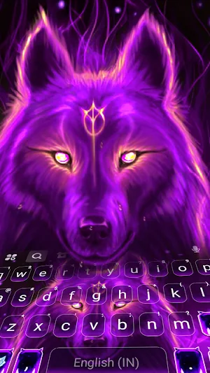 Purple Wolf Guardian Keyboard Background Screenshot 1