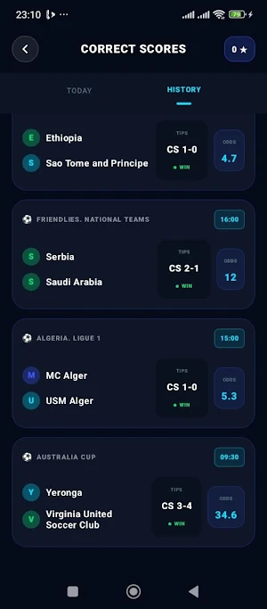 Correct Scores - Daily Tips Screenshot 0