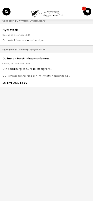 J-O Myhrbergs Byggservice Screenshot 0
