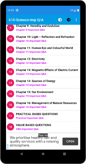 10th class science important Q&A (Chapter-wise) Screenshot 3