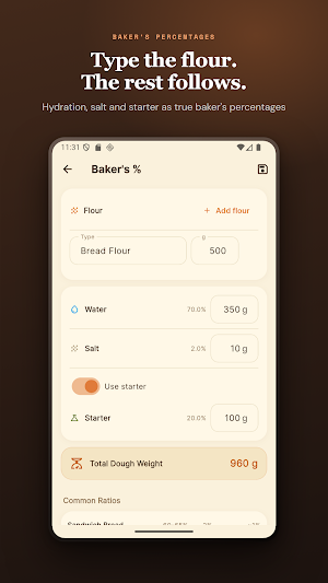 Sourdough Calculator & Journal Screenshot 1