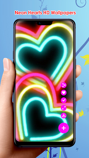 Neon Hearts HD Wallpapers Screenshot 2