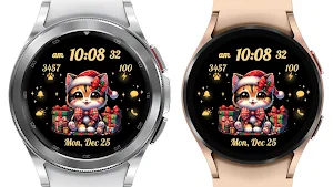 AZ269 Christmas Cat Watch Face Screenshot 2