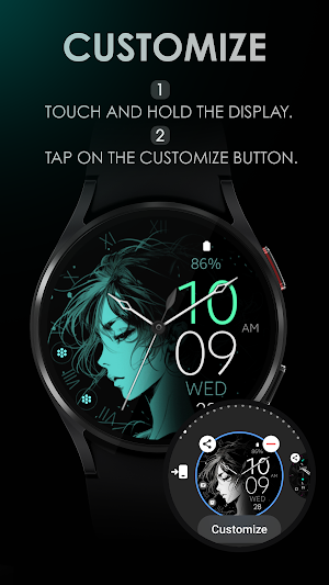 Anime v3 elegant watch face Screenshot 3