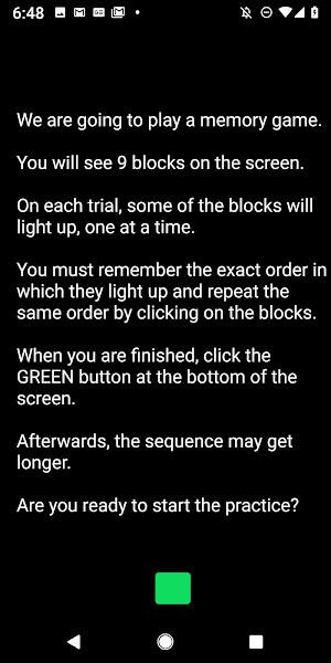 CORSI TEST - MCGILL BRAIN HEAL Screenshot 2
