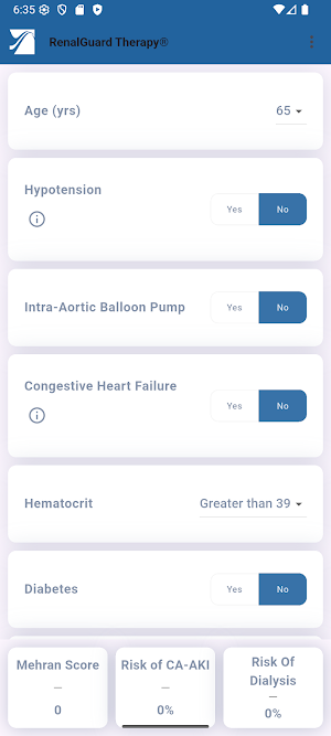 RenalGuard® AKI Calculator Screenshot 1