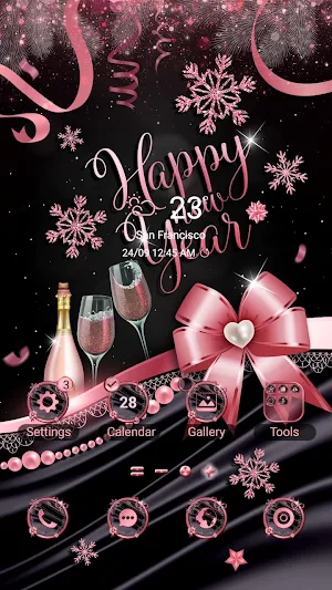 Black Pink New Year- Wallpaper Screenshot 0