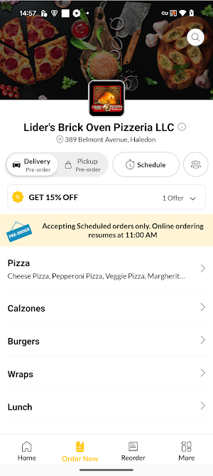 Liders Brick Oven Pizzeria LLC Screenshot 1