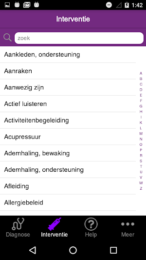 Verpleegkundige interventies (NIC) Screenshot 3