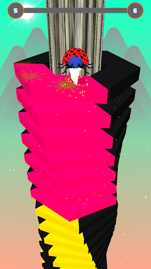 Ladybug Jump & Breaks-Ladybug Spiral Stack Breaker Screenshot 1