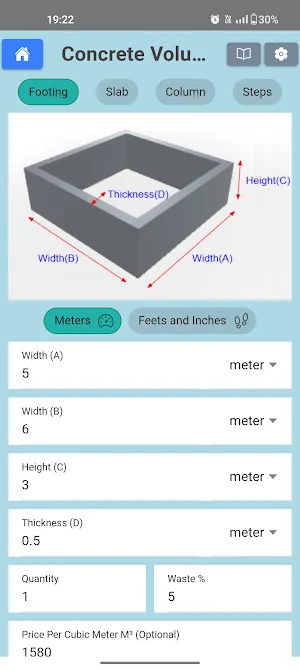 Concrete Cement Calculator Screenshot 1