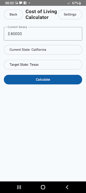 Cost of Living USA Screenshot 3