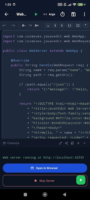 Java Compiler & IDE Editor Screenshot 0