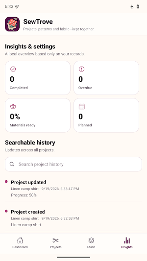 SewTrove: Sewing Project Log Screenshot 3