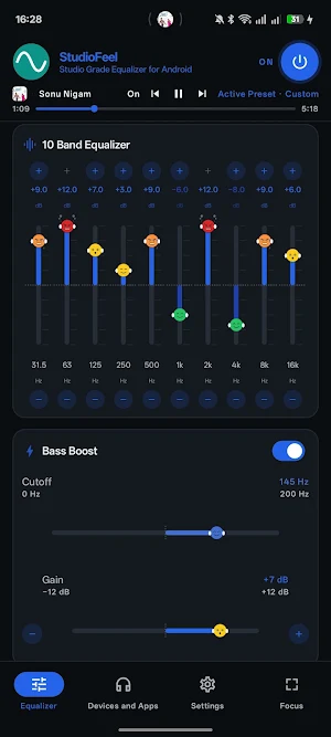 StudioFeel Equalizer & Bass Screenshot 2