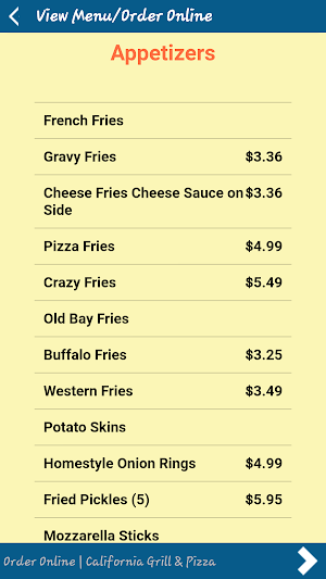 California Grill & Pizza - MD Screenshot 3