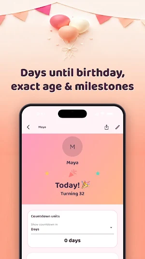 Birthday Countdown, Age & Days Screenshot 1