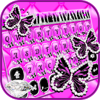Luxury Butterfly Zebra Keyboard Theme