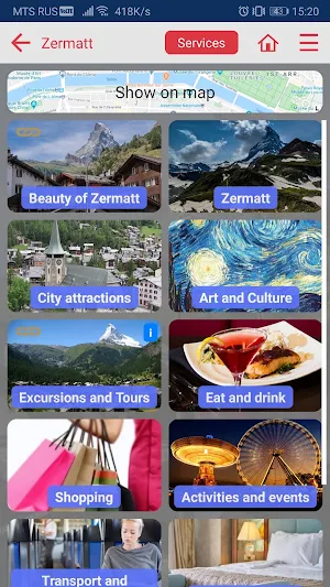 Zermatt map offline guide tourist navigation Screenshot 1