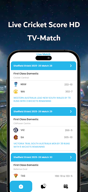 Live Cricket Score HD TV-Match Screenshot 1