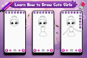 Learn to Draw Cute Girls Screenshot 0