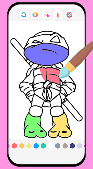 Green Ninja Coloring & Memory Screenshot 1