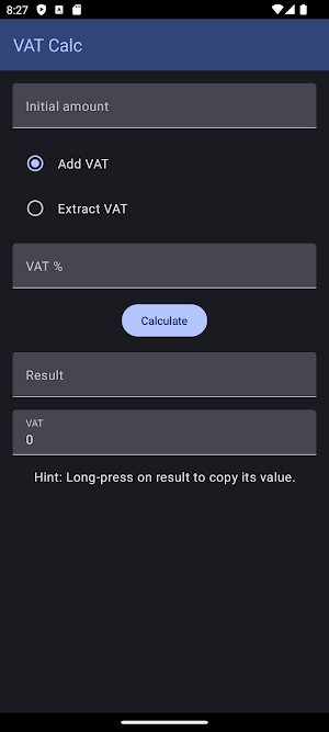 VAT Calc Screenshot 0
