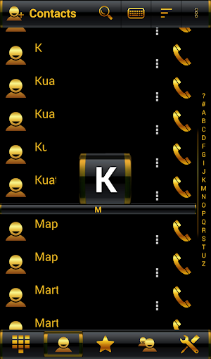 Theme Golden Black RocketDial Screenshot 1