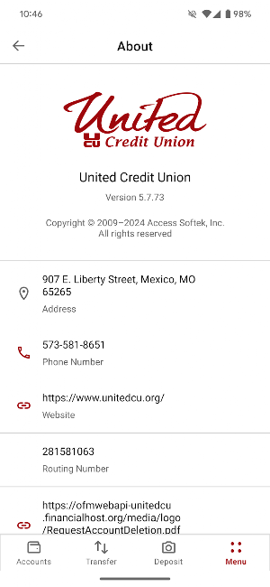 United Credit Union Mobile Screenshot 3