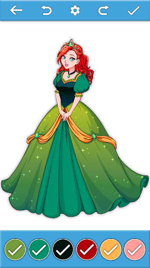 Princess Paint by Number Book Screenshot 3