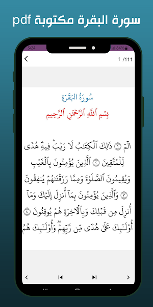 سورة البقرة مكتوبة PDF Screenshot 1