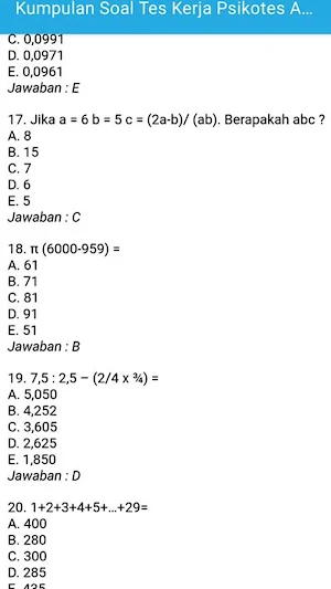 Kumpulan Soal Psikotes CPNS Screenshot 2