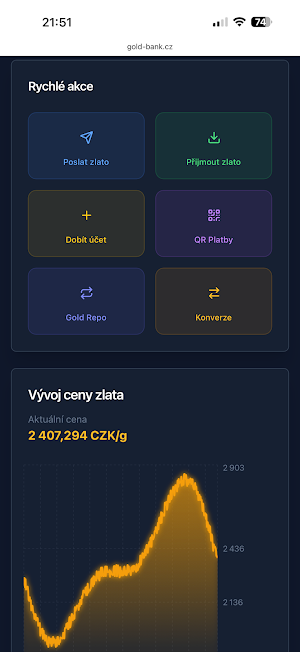 gold bank CZ Screenshot 2