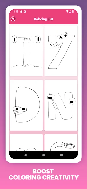 Alphabet Lore Coloring Game Screenshot 1