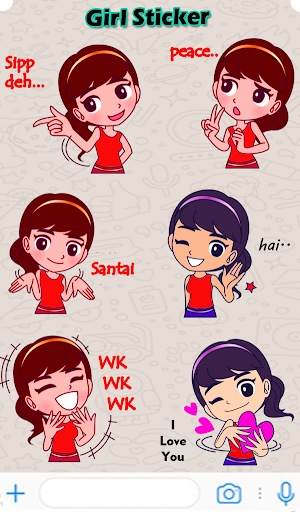 Sticker Chat Cewek - WaStickersApp Screenshot 2