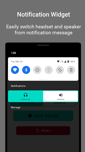 Disable Headphone, Enable Speaker, Headset Toggle Screenshot 1