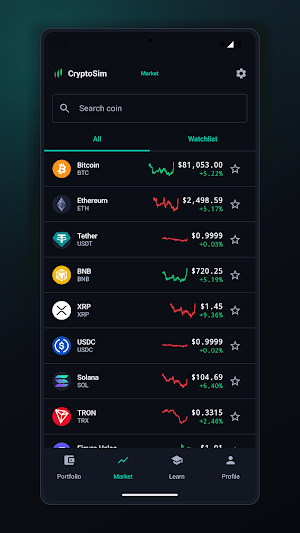 CryptoSim: Trading Simulator Screenshot 1